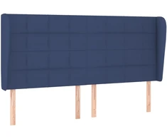 Lova Galvūgalis su auselėmis, mėlynas, 183x23x118/128cm, audinys