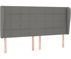 Lova Galvūgalis su auselėmis, pilkas, 183x23x118/128cm, audinys