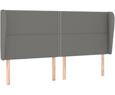 Lova Galvūgalis su auselėmis, pilkas, 183x23x118/128cm, audinys