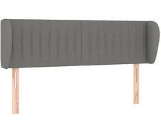 Lova Galvūgalis su auselėmis, tamsiai pilkos,147x23x78/88cm, audinys