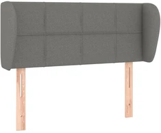 Lova Galvūgalis su auselėmis, tamsiai pilkos,93x23x78/88cm, audinys