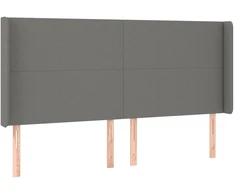 Lova Galvūgalis su auselėmis,tamsiai pilkos,203x16x118/128cm,audinys