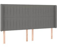 Lova Galvūgalis su auselėmis,tamsiai pilkos,203x16x118/128cm,audinys