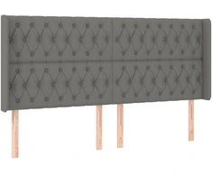 Lova Galvūgalis su auselėmis,tamsiai pilkos,203x16x118/128cm,audinys