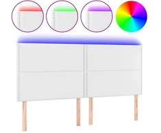 Lova Galvūgalis su LED, baltos spalvos, 200x5x118/128 cm