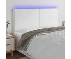 Lova Galvūgalis su LED, baltos spalvos, 200x5x118/128 cm