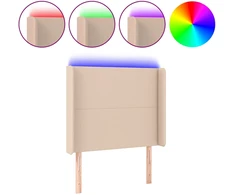 Lova Galvūgalis su LED, juodos spalvos, 83x16x118/128cm