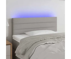 Lova Galvūgalis su LED, šviesiai pilkas, 80x5x78/88cm, audinys