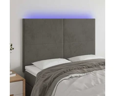 Lova Galvūgalis su LED, tamsiai pilkas, 144x5x118/128cm, aksomas