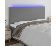 Lova Galvūgalis su LED, tamsiai pilkas, 160x5x118/128cm, audinys