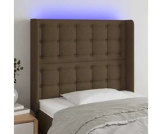 Lova Galvūgalis su LED, tamsiai rudos spalvos, 103x16x118/128cm