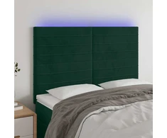 Lova Galvūgalis su LED, tamsiai žalias, 144x5x118/128cm, aksomas