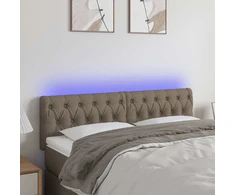 Lova Galvūgalis su LED, taupe spalvos, 144x7x78/88cm, audinys
