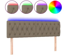 Lova Galvūgalis su LED, taupe spalvos, 144x7x78/88cm, audinys