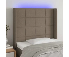 Lova Galvūgalis su LED, taupe spalvos, 83x16x118/128cm, audinys