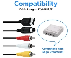 Gam3gear S Av S video Rca audio video kabelis, skirtas Sega Dreamcast