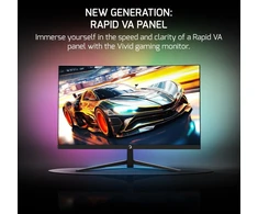 Gamepower Vivid T40 lenktas žaidimų monitorius 23.6 colių 180hz 0.5ms, pc ekranas full hd 1080p, va lenktas hdr ekranas, berėmis kompiuterio ekranas, freesync g-sync, 125% srgb, su garsiakalbiu