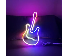 Pakabinamas šviestuvas Gaoxun gitaros neoninis ženklas maitinamas Usb, 40 x 19 cm Led neoninė šviesa pritemdoma, valdymas programėle, muzikos sinchronizavimas, neoninis ženklas sienų kambario dekoravimui miegamojo baro klubo vakarėlio vestuvių gimtadienio dovana (įvairiaspalvis