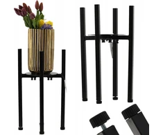 Garden Line Juodas metalinis stovas gėlėms, reguliuojamas 20-30,5 cm