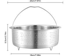 Garų puodas Garų puodo įdėklas, nerūdijančio plieno, 20 cm