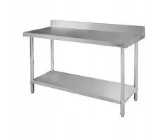 Gastronominis nerūdijančio plieno darbinis stalas 150x60 cm, pastatomas prie sienos