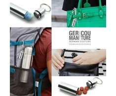 Gc 3 x kišeninė peleninė mini lazdelės formos puodelis su karabinu, suderinama su iqos iluma prime terea ir heets lazdelėmis, žolelių dėžutė, 3 dalių rinkinys, sidabrinė/juoda