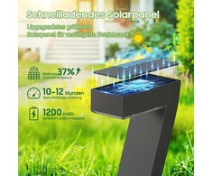 Gearlite saulės šviestuvai sodui, 4 vnt. stilingų saulės šviestuvų laukui, itin ryškūs su 1200 Mah baterija, Ip65 atsparūs vandeniui, automatinis įjungimas/išjungimas, sodo dekoracija vejai