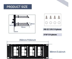 Geeekpi 10" 2u stovo laikiklis, skirtas raspberry pi 5/4b, talpina iki 4 raspberry pi 5/4b plokščių, suderinamas su deskpi rackmate t0/t1/t2/10" serverių stovu