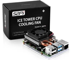 Geeekpi Itin plonas Ice Tower aušintuvas, skirtas Raspberry Pi 4, aliumininis aktyvus aušintuvas su 40 x 40 x 7 mm Pwm ventiliatoriumi, skirtas Raspberry Pi 4 Model B 8gb