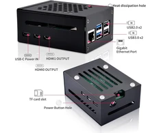 Geeekpi Metalinis dėklas Raspberry Pi 5 su Pcie M.2 Nvme palaikymu