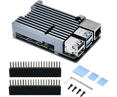 Geeekpi Raspberry Pi 4 Aliuminio Dėklas su Pasieniu Aušinimu (pilkas)