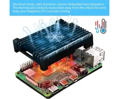 Geeekpi Raspberry Pi 4 Aliuminio Dėklas su Pasieniu Aušinimu (pilkas)
