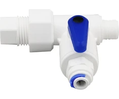 Geekpure vandens tiekimo nukreipimo vožtuvas atvirkštinio osmoso ro sistemai 3/8" x 3/8" x 1/4" nsf patvirtintas