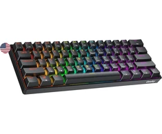 Geeky Gk61 Se 60% mechaninė žaidimų klaviatūra, 61 klavišas, daugiaspalvis Rgb Led apšvietimas, skirta Pc/mac žaidėjams, Ansi Us American išdėstymas (juoda, mechaninė juoda)