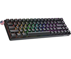 Geeky Gk65 65% | karšto keitimo mechaninė žaidimų klaviatūra | 68 klavišų daugiaspalvis rgb led apšvietimas, skirtas pc/mac žaidėjams | ansi us american išdėstymas (juoda, mechaninė ruda)