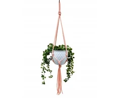 Gėlių stovas (makramė) Boho, lašišos spalvos