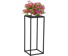 Gėlių stovas metalinis aukštas gėlių vazonas juodas loft 30x30x75 cm