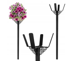 Gėlių stovas sodui metalinis gėlių stovas juodas 120cm 2 vnt.