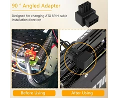 Gelrhonr 2 vnt. Gpu Vga Pcie 8 kontaktų maitinimo adapteris stačiu kampu 90 laipsnių kampo kištuko maitinimo adapterio plokštė stacionariems kompiuteriams grafikos plokštė - juoda