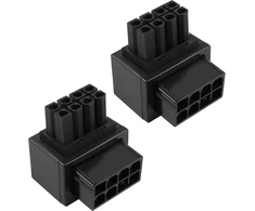Gelrhonr 2 vnt. Gpu Vga Pcie 8 kontaktų maitinimo adapteris stačiu kampu 90 laipsnių kampo kištuko maitinimo adapterio plokštė stacionariems kompiuteriams grafikos plokštė - juoda