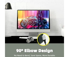 Gelrhonr mini hdmi į hdmi kabelis, 90 laipsnių kištukas, 48 gbps didelis greitis, 8k @ 60 hz, 4k @ 144 hz, skirta kamerai, vaizdo kamerai, hdtv, nešiojamam kompiuteriui (0,5 m, stačiu kampu)