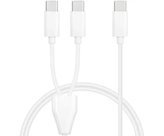 Gelrhonr Usb-c daugiafunkcinis įkrovimo kabelis, Usb C skirstytuvas, 2-in-1 Usb-c kištukas į 2 Type-c kištukus įkrovimo kabelis, suderinamas su mobiliaisiais Įrenginiais/android ir daugiau (baltas-1m-2 Usb C)