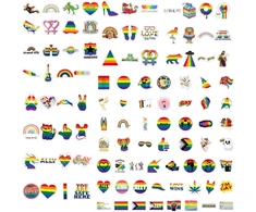 Generic 100 vienetų pride lipdukų rinkinys, vandeniui atsparūs viniliniai graffiti Lgbtq lipdukai, Lgbtq aksesuarai, Lgbtq pride vaivorykštės lipdukai nešiojamam kompiuteriui, vandens buteliams, dviračiui, riedlentei