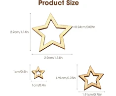 Generic 300 vnt. medinių žvaigždučių dekoravimui (1-3 cm)