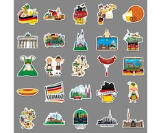 Generic Germany lipdukų rinkinys, 50 vienetų, skirtas riedlentėms, grafiti lipdukai, motociklams, dviračiams, snieglentėms, bagažui, nešiojamam kompiuteriui, automobiliui, lagaminui vaikams ir paaugliams, vandeniui atsparūs vinilo lipdukai