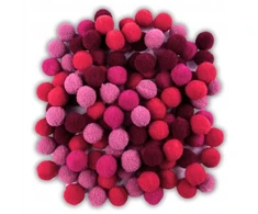 Generic Pompom dekoratyviniai raudoni 1cm 120 vnt.