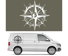 Generic Šablonas automobiliui Camper, kompaso motyvas, vėjų rožė 45x45