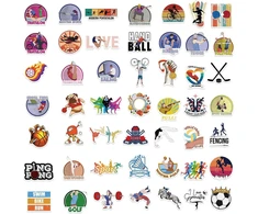 Generic Sportiniai lipdukai, gimnastikos lipdukai, 50 vienetų, viniliniai sportiniai lipdukai, skirti vandens buteliams, riedlentėms, nešiojamiesiems kompiuteriams, scrapbooking'ui, bagažui, motociklams, dviračiams, vandeniui atspari estetika, graffiti lipdukai
