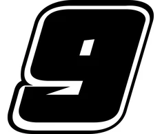 Generic Sportinis startinis numeris 9 lipdukas automobiliui 18x19,6 cm
