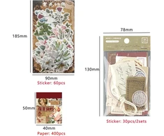 Generic Vintage Popierius ir Lipdukai Scrapbooking, 520 Vnt.